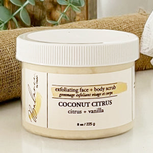 Coconut Citrus exfoliating face + body scrub