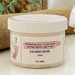 Sacred Rose exfoliating face + body scrub