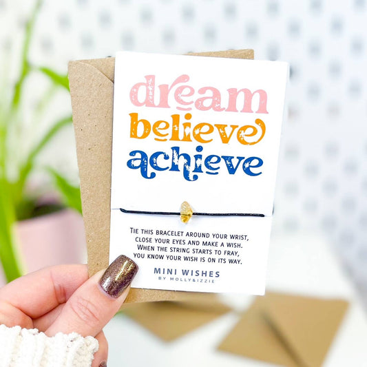 Dream Believe Achieve Mini Crystal Wish Bracelet